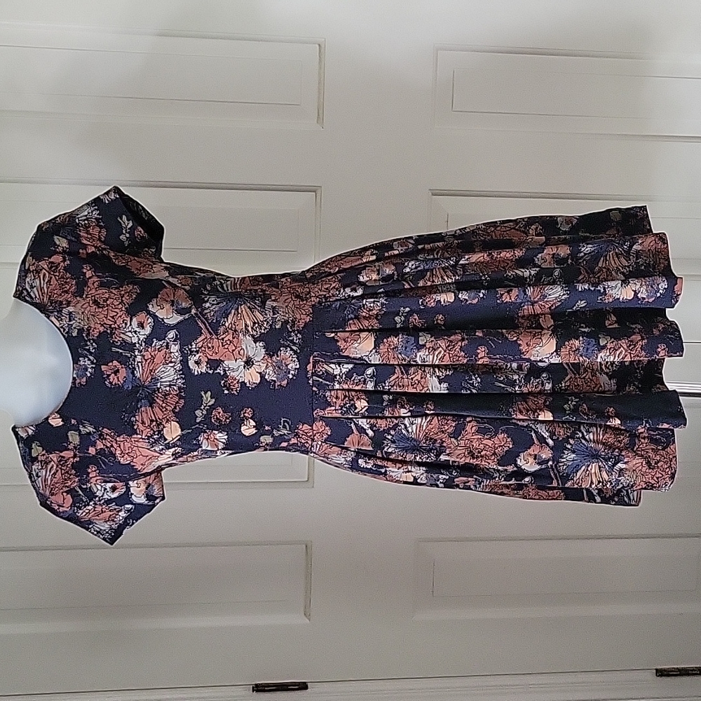 Peruvian Connection Sketchbook autumn wildflowers pleated dress sz xs